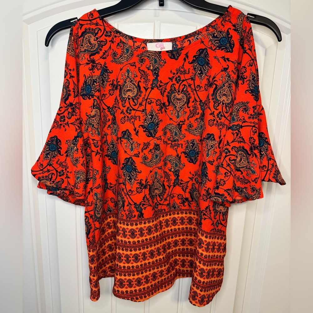 GB girls orange top- xl